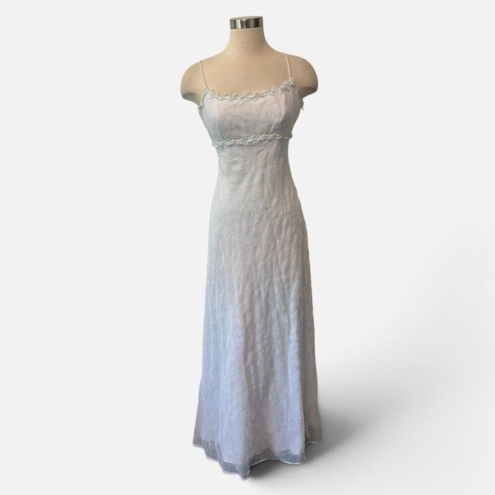 Blondie Nites Y2K Ombré Purple Fairy Maxi Dress Formal Wedding Prom XS 3/4